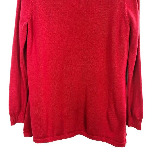 B Design Open Front Red Cardigan Size Medium - Picture 9 of 12
